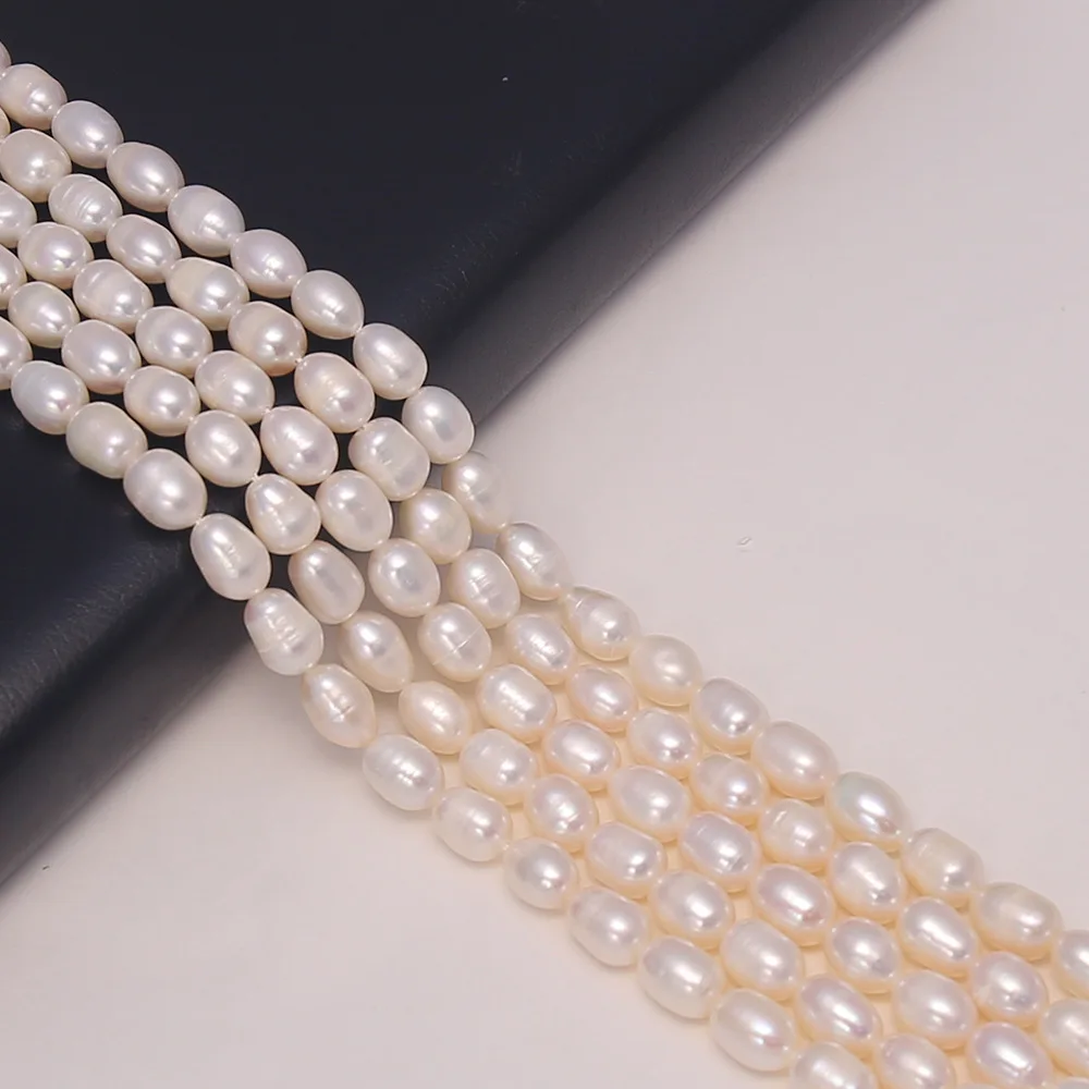 

6-7 мм классический женский натуральный пресноводный жемчуг в форме картофеля, белые свободные бусины, подвески для изготовления ювелирных изделий, ожерелье, браслет «сделай сам»