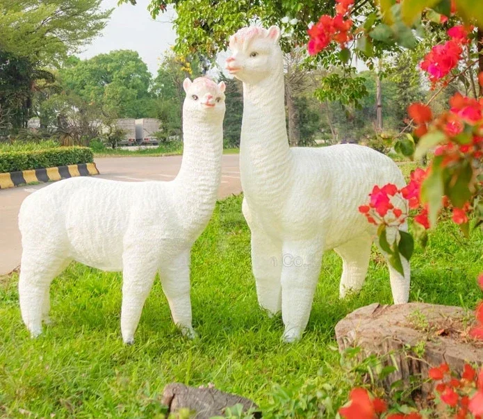 

3D Fiberglass alpaca Led Sculpture Rope Street Light 3d Christmas Street Led Motif Light amazing Hot sales