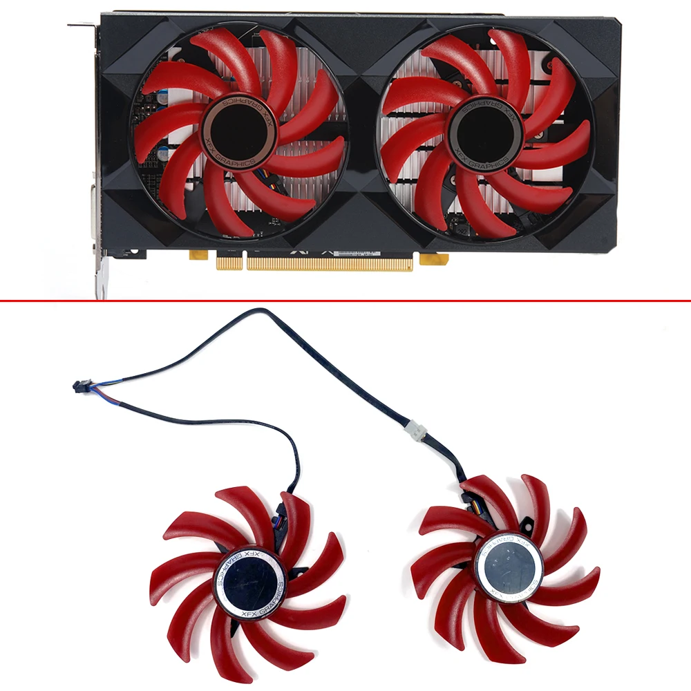 Wentylator dla XFX RX 550 RX 560 Radeon AMD RX550 RX560 wentylator karty graficznej wymiana 85MM 4PIN FDC10U12S9-C 0.45A GPU wentylator