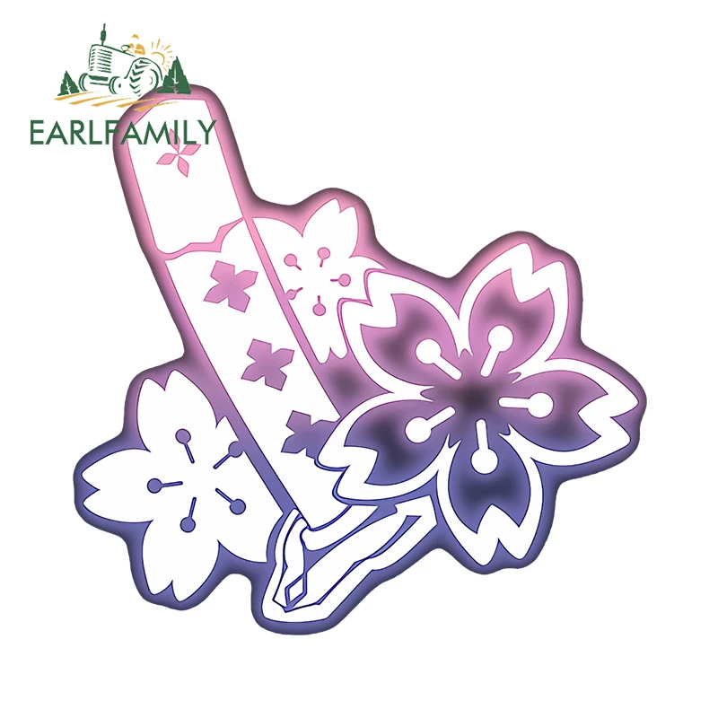 

EARLFAMILY 13cm X 12.5cm for Honkai Sakura Blossom Logo Car Stickers Vinyl Waterproof Decals Car Accessories Simple Laptop Decor