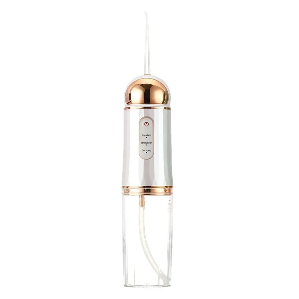 

USB Rechargeable Water Flosser 4 Nozzles 3 Modes Dental Jet Irrigator 220ml Capacity IPX7 Waterproof Dental Water Flosser