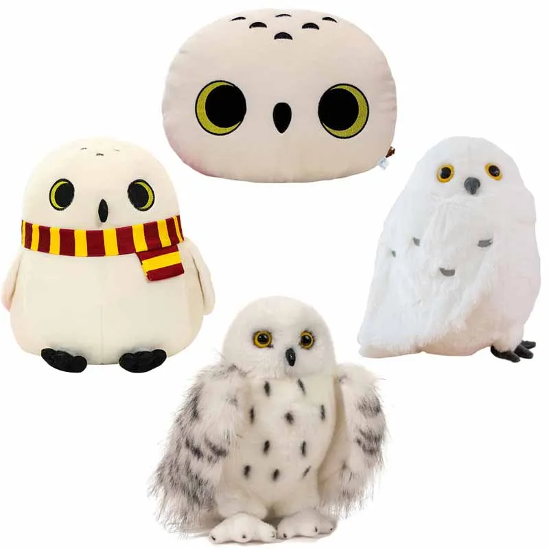 

4 Styles 20-45cm Harry Potter Hedwig Plush Toys Lovely Bird Doll Stuffed Soft Pillow Cute Snowy Owl Room Ornament Birthday Gift