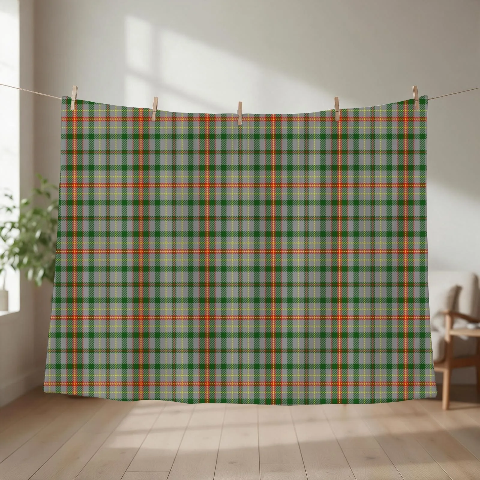 Howells/Powell Family Welsh Dragon Tartan Throw Blanket couch cozy soft plush fuzzy picnic outdoor blanket