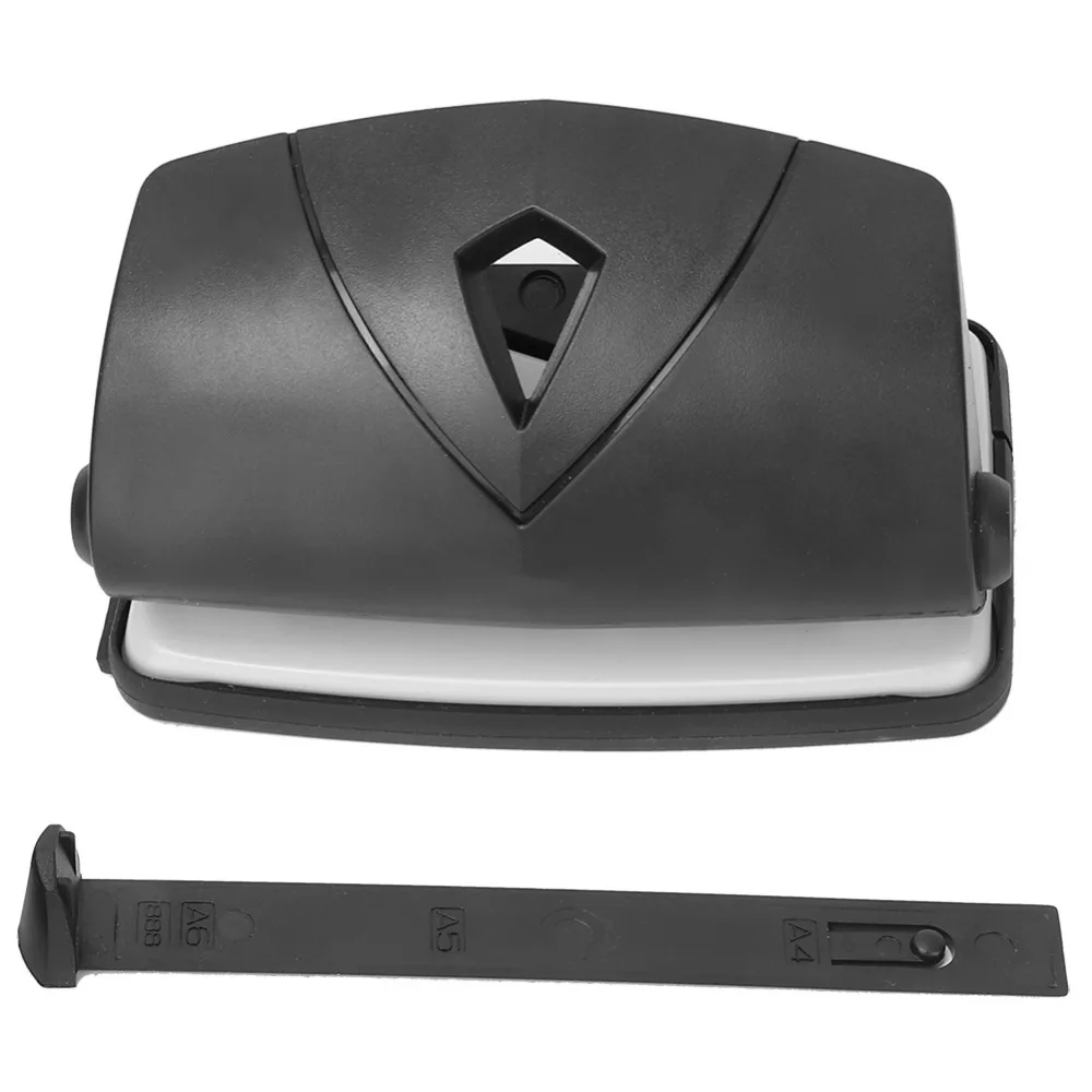 Durable 2 Hole Hole Slot Puncher Convenient Black Paper Puncher Practical with Positioning Ruler Hole Puncher Office Supplies