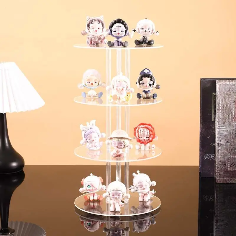 

2/3/4-слойная стойка для хранения духов Bubble Mart, витрина, коробка ручной работы, акриловая полка, небольшой шкаф-витрина с орнаментом