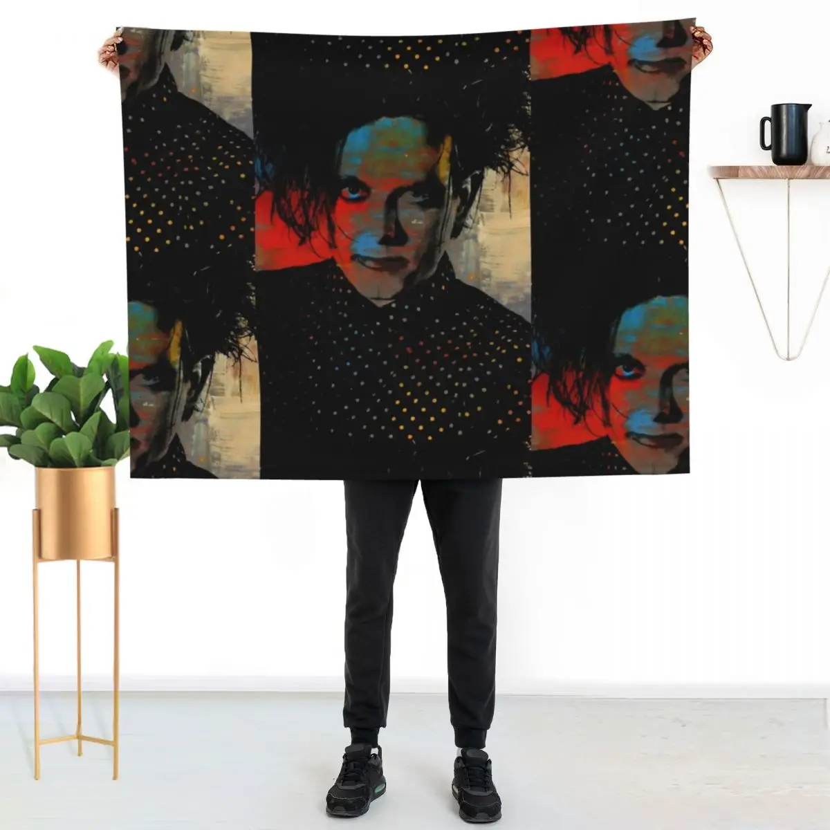 Robert~~Smith Throw Blanket Luxury St wednesday Hairy Cute Fashion Sofas halloween Blankets