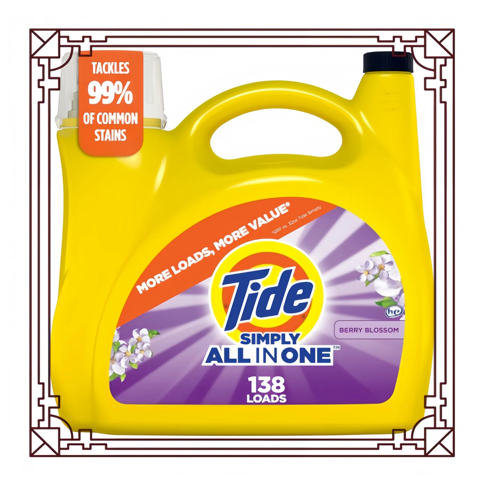 منظف الغسيل الكل في واحد، زهر التوت |   182 أونصة سائلة، 138 تحميلًا، آمن للغسالة