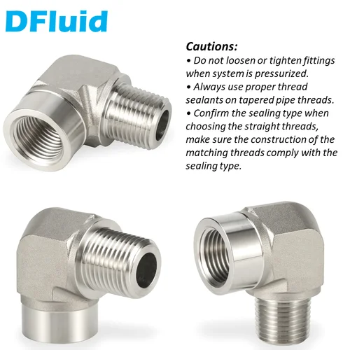 Imagen 2 del producto Codo hembra a macho SS316 NPT BSP BSPT 1/8 ""1/4"" 3/8 ""1/2"" 3/4 ""3000"" adaptador de conector psig 20MPa, accesorio de tubería de acero inoxidable