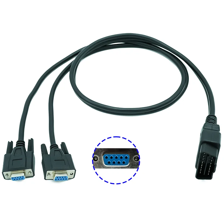 DB9 to OBD2 Female Adapter Cable, 12V 24V Serial RS232 Diagnostic Cord 100cm,OBD Connector Wire for Aftermarket Workshop