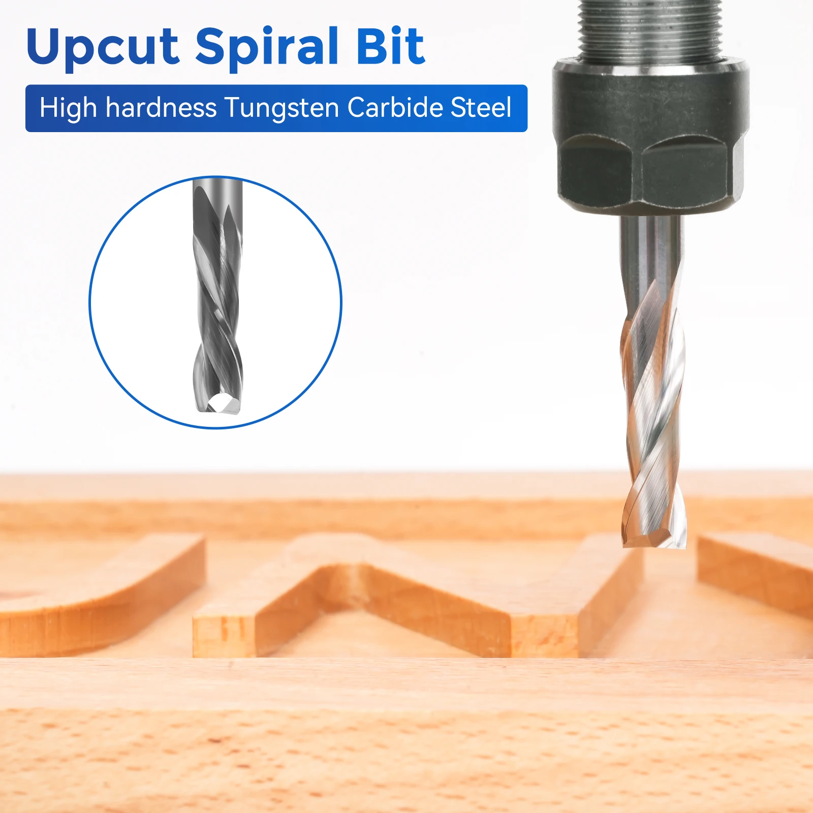 1/4" Shank CNC Router Bit Essential Kit Includes high Precision 1/4" ER11 High Precision Collet, V-bit, End Mills, Chamfering Bi