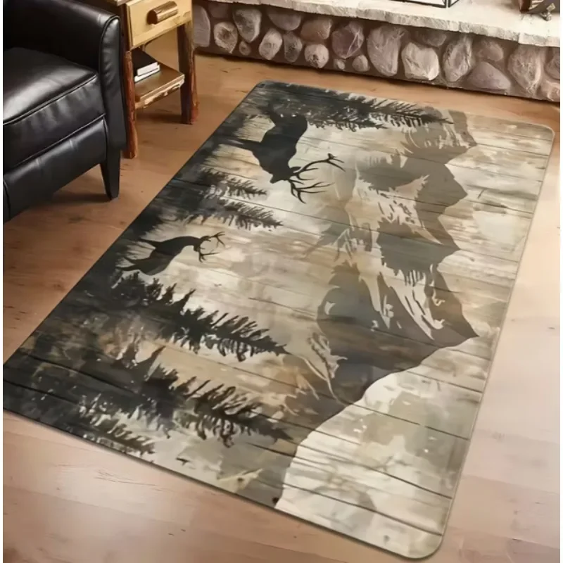 Forest Animal Creative Large-area Carpet Entrance Doormat Hotel Coffee Shop Carpet Restaurant Floor Mat Eid Al Fitr Decoration