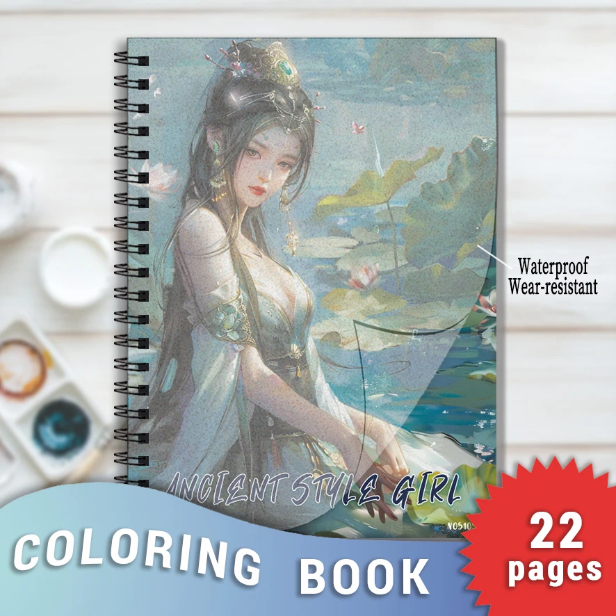 Classical Beauty Coloring Book for Adults - 8.3 x 11.2 inches 22 pages character coloring book - helps relieve stress and emotio