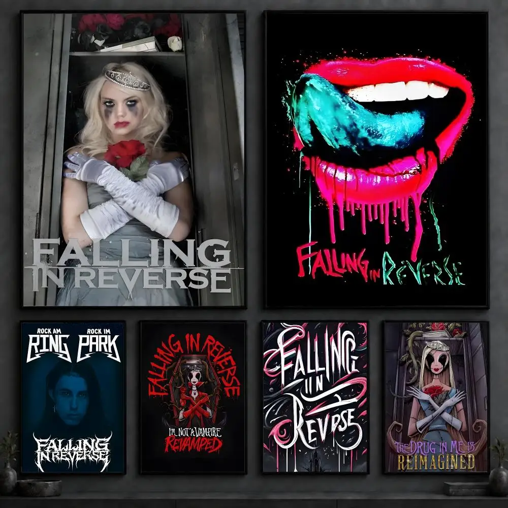Band F-Falling in ReverseS Poster Art  Self-Adhesive No Glue Residue Wall Decor for Bedroom Living Room