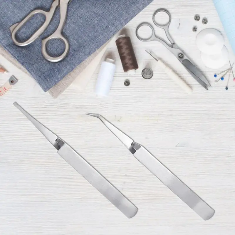 Upgraded Stainless- Steel Tweezers for Cross Locking Tweezers Straight Reverse Action for Electronics Jewelry-Making Lab