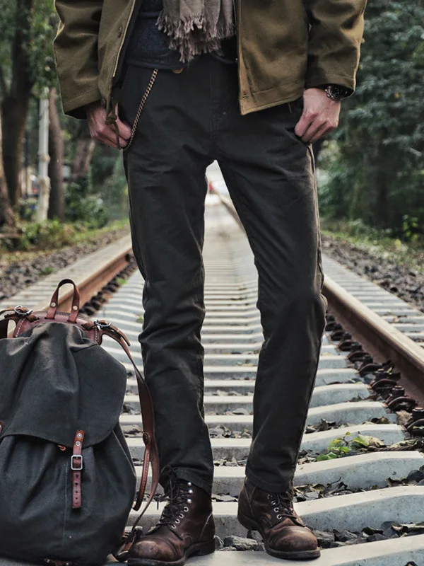 

Мужские рабочие брюки в японском ретро-стиле, из чистого хлопка, прямого кроя, утепленные, повседневные, осенне-зимние, модный бренд