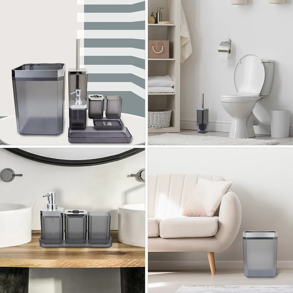 

Набор аксессуаров для ванной комнаты: премиальные принадлежности для умывания, стакан для зубных щеток, мыльница, дозатор для жидкого мыла, мусорное ведро, ершик для унитаза