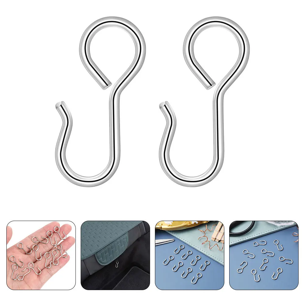 

100Pcs Car Seat Cover Hooks 23Mm Metal S Hooks for Vehicle Seat Pad Fixing Hanger Heavy Duty Steel Clips for Front Rear Car