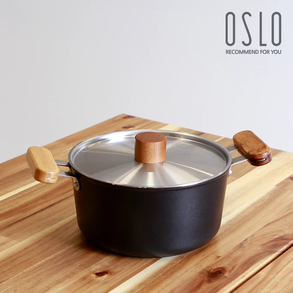 Oslo IH induction wood handle positive water pot 20cm