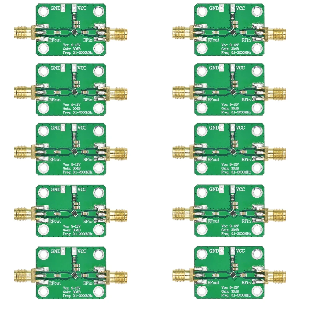 0.1-2000MHz RF Amplificador de banda larga de alto ganho 30dB Amplificador de baixo ruído LNA Placa de desenvolvimento