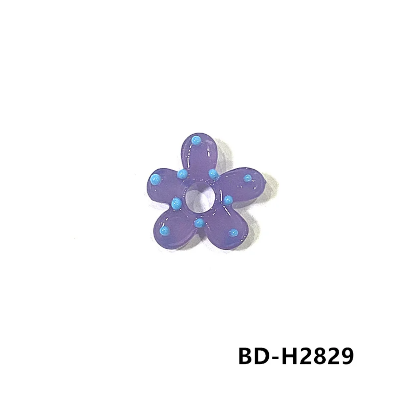 2Stück Dopamine farbige hohle Blumen Glasperlen INS Mini Blumen Charm Anhänger DIY Handgemachte Schmuckzubehör Bastelzubehör für Handwerker Perfektes Feiertagsgeschenk zur Armbänder Halsketten Herstellung – Detail 32