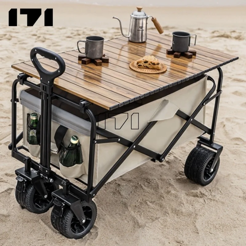 Trolley Adjustable Heavy Duty Collapsible Folding  Wagon Outdoor Camping  Beach Picnic Camping Wagon