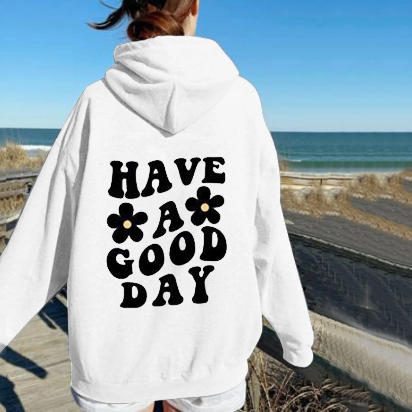 Sweater Spring And Autumn Mens And Womens Hooded Sweater Flower Print Casual Hoodie Autumn Hoodies Loose Hoodies Sudaderas