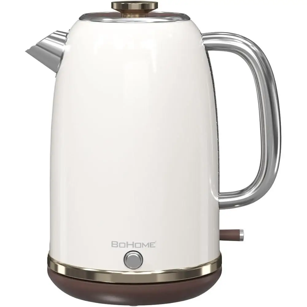 Hervidor eléctrico de acero inoxidable de 1,8 l, hervidor de agua caliente con apagado automático, sin BPA, inalámbrico, con función para mantener el calor, hervir rápidamente, 1200W