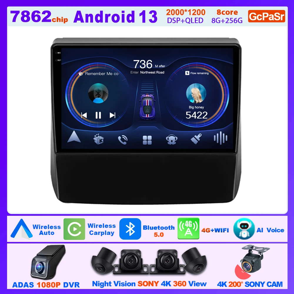 9 Inch Carplay Android Car Radio For SUBARU FORESTER 5 2018 - 2021 Head Unit Multimedia Player GPS Navigation 5G Wifi Display