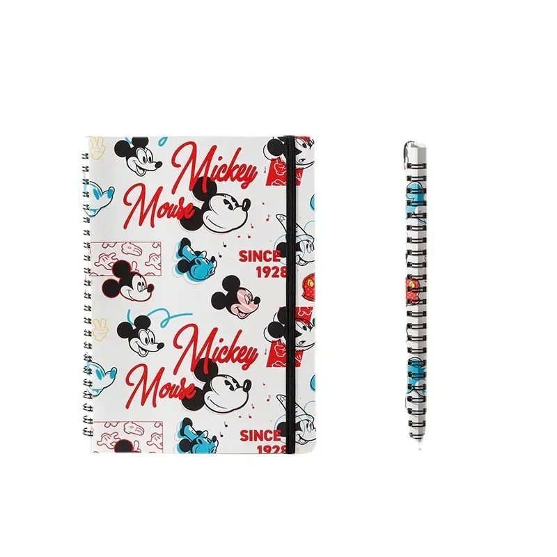 Disney Mickey Cartoon Coil Notebook Elastic Band Band Loose Leaf Notepad Student Creative Personality Stationery for Student