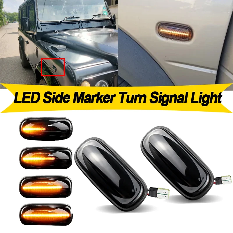 2PCS LED Side Marker Light Repeater Indicator Lamp For Land Rover Defender  Discovery 2 Defender Freelander 1 OEM XGB100310