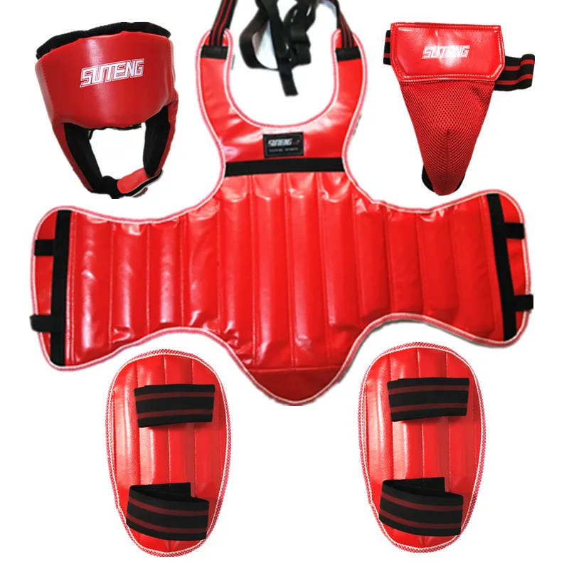 

Sanda Protector 5-piece Boxing Fighting Training Equipment Head Chest Leg Crotch Protector Sets Kids Mma Body Guantes De Boxeo