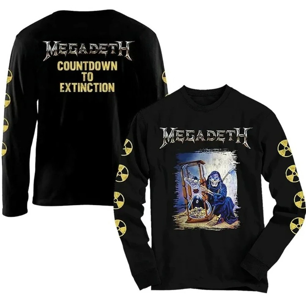 Megadeth American punk metal rock band 3D printed unisex long sleeved T-shirt shirt autumn fashion American street retro top
