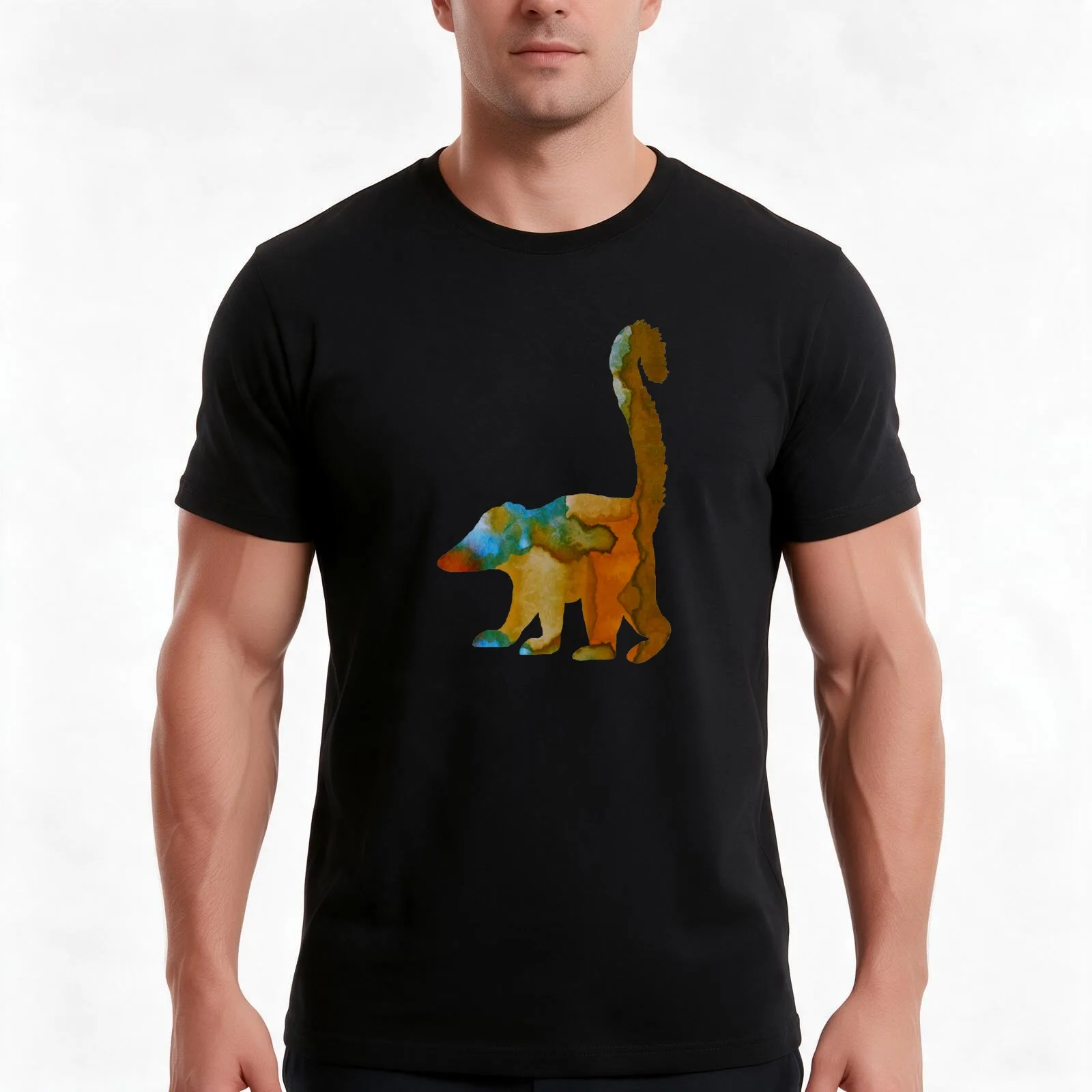Coati T-Shirt, Summer Casual Cotton Tee, Oversized Streetwear Tops, Vintage Graphic Print, Loose Fit Short Sleeve, 100% Cotton