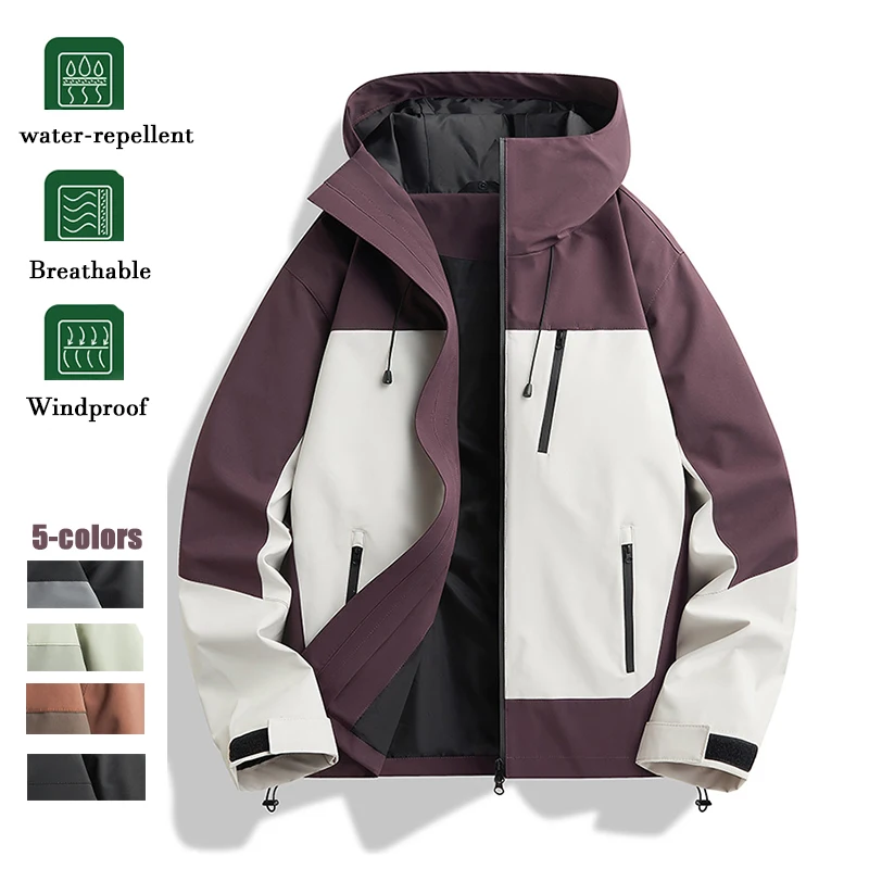 Men High Quality Windproof Jacket Hoodies Comfortable Versatile Coat Popular Basic Mountaineering Suit Hiking Jacket Windbreaker