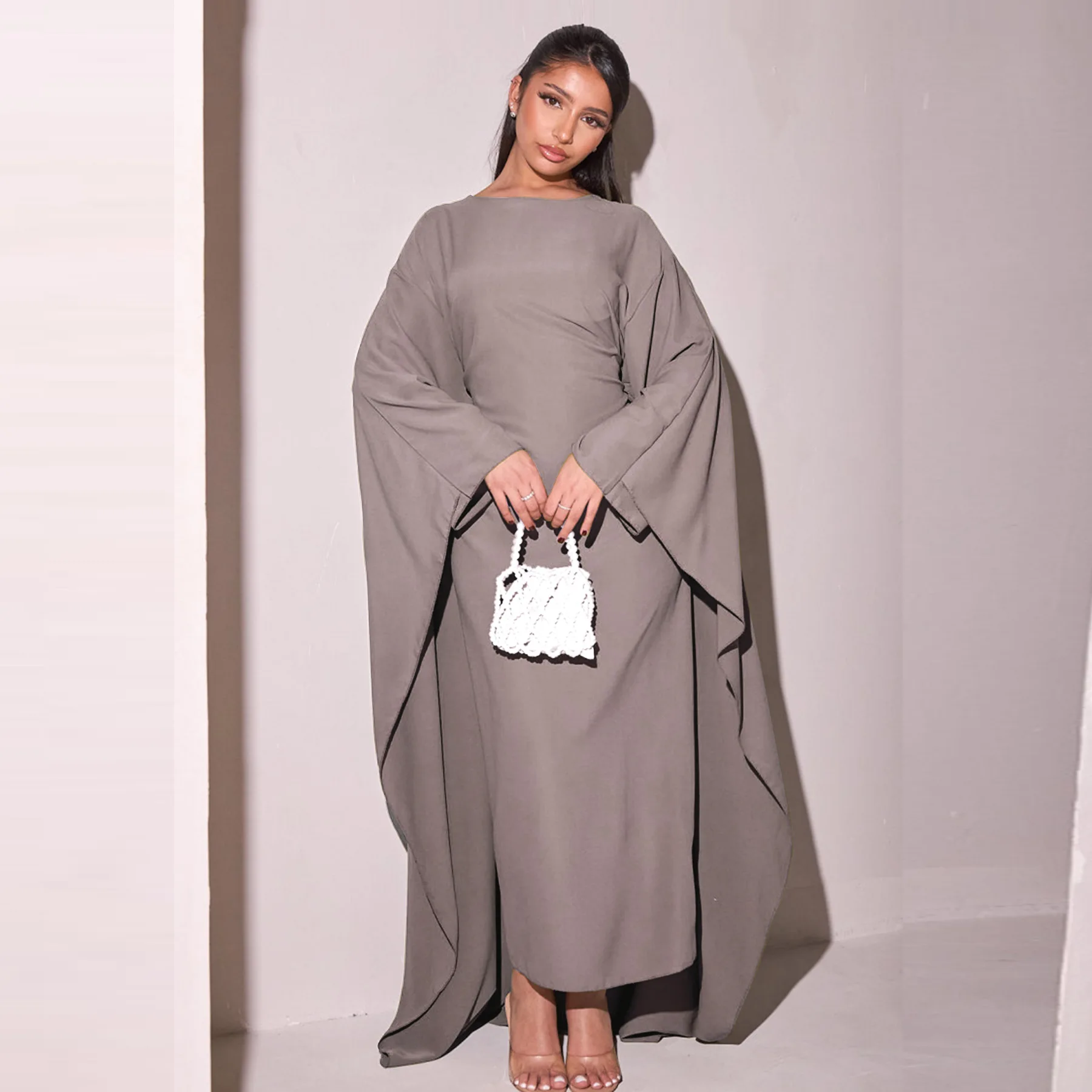 

Butterfly Abaya Satin Dress Islamic Clothes for Muslim Women Dubai Luxury Turkey Party Long Dresses Moroccan Kaftan Robe Ramadan