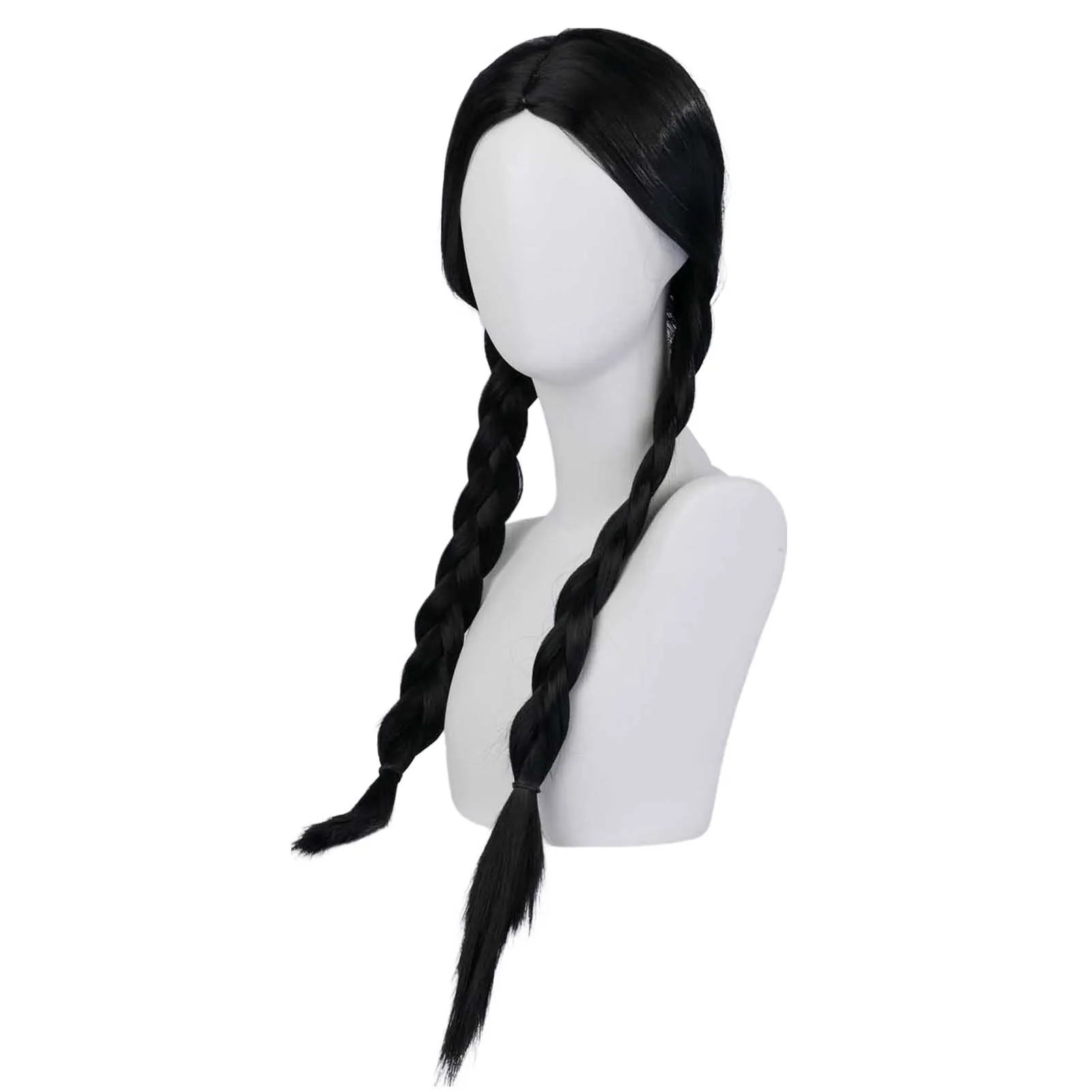 Black Long Straight Braids Wig Halloween Cosplay Costume Party Twisted Wig for Daily or Any Occasion