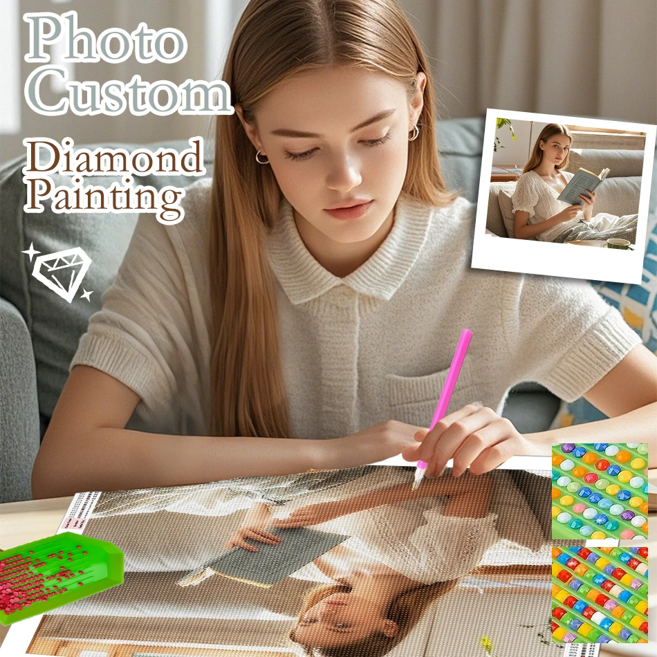 

RUOPOTY Photo Custom Diamond painting 5D DIY Picture Diamond Mosaic Full Square/Round Drill Cross Stitch Diamond Embroidery Kits
