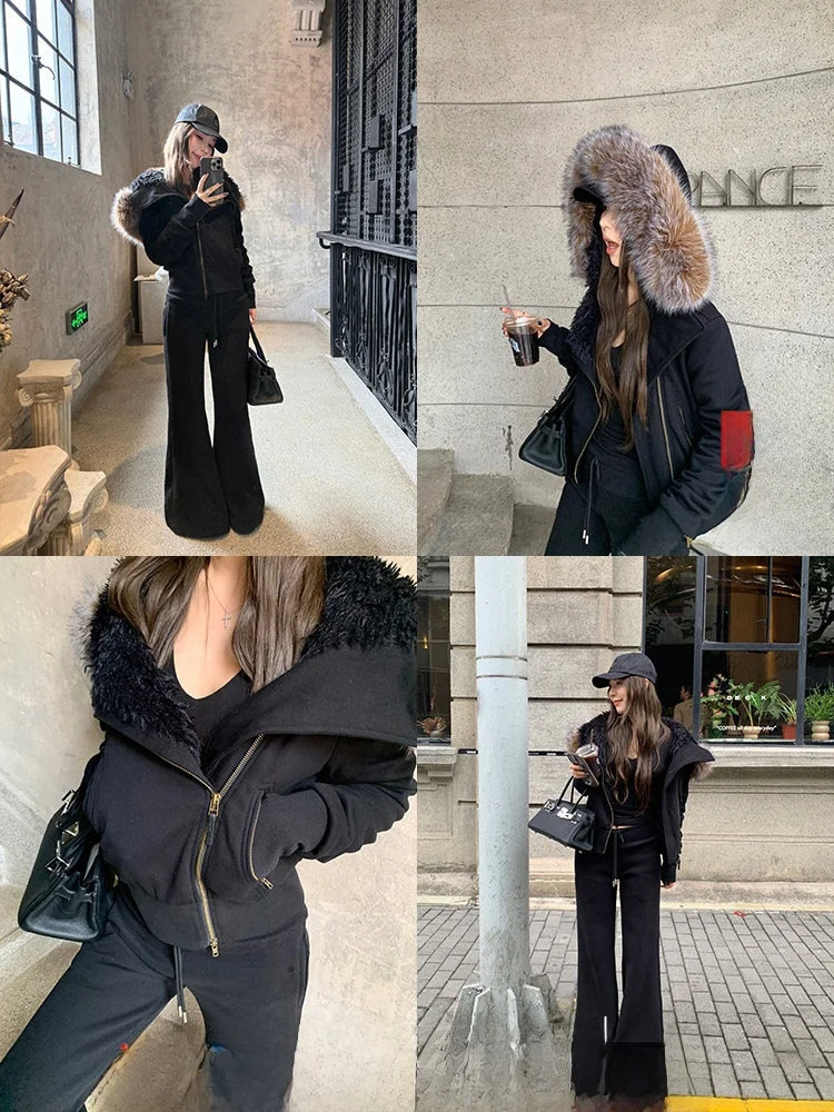 

Утепленная женская хлопковая куртка Xzichic с капюшоном, большим меховым воротником, внутренней пушистой подкладкой и застежкой-молнией, зимняя верхняя одежда