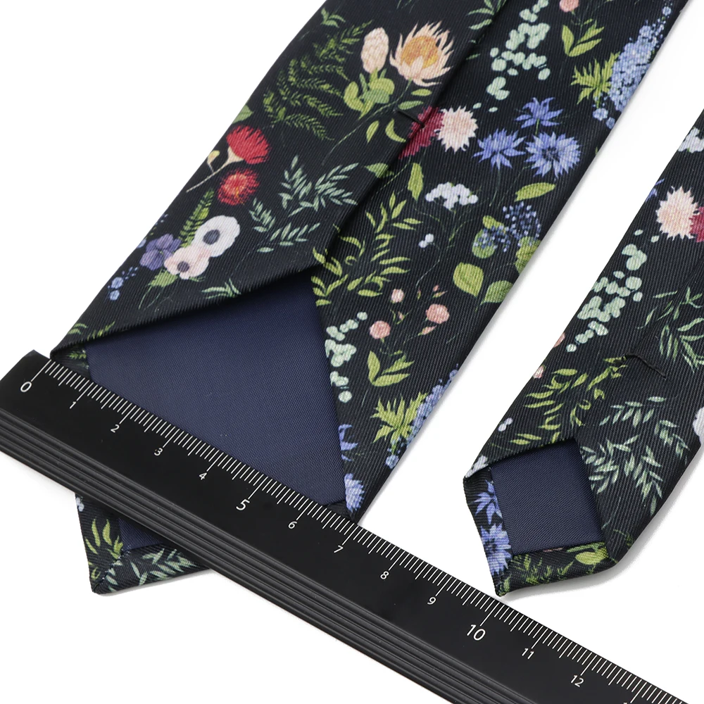 Men's Women's 7cm Polyester Elegent Floral Tie Artist Designer Flower Printed Wedding Business Soft Necktie Accessories Gifts