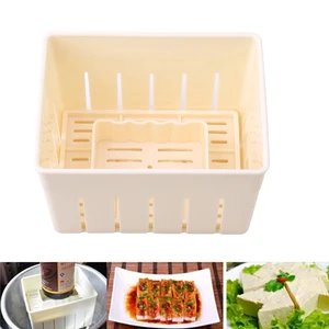 Cetakan Press Tahu Plastik DIY Cetakan Tahu Buatan Sendiri Cetakan Pembuat Tahu Dadih Kedelai dengan Set Alat Memasak Dapur Kain Keju 10 pembuat tahu penjualan terbaik - №