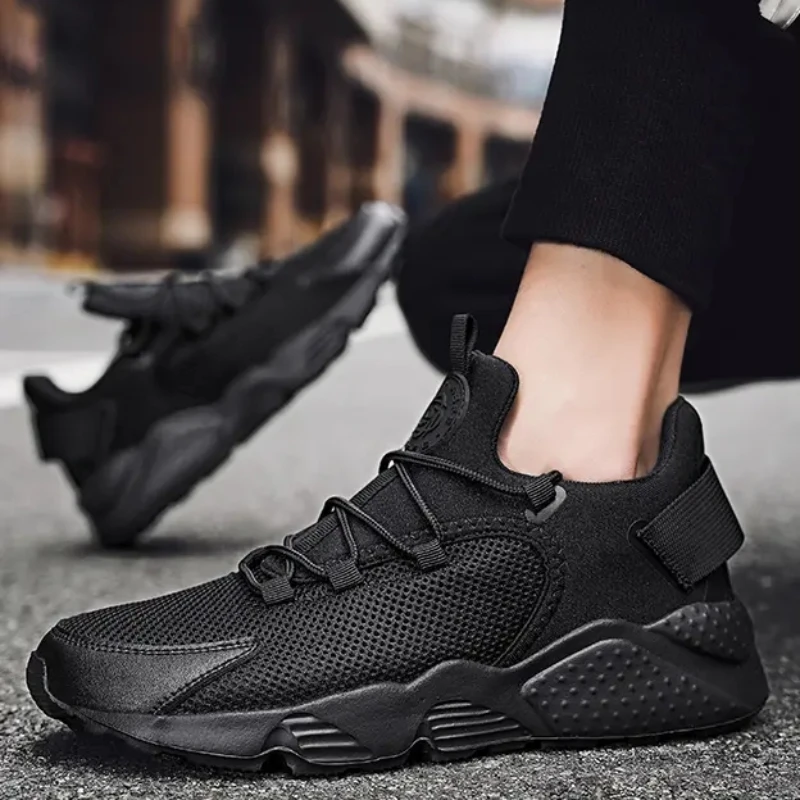 Sports Shoes For Men Summer Black Breathable Mesh Running Mens Shoes Comfortable Casual Sneakers Non-Slip Zapatillas Hombre