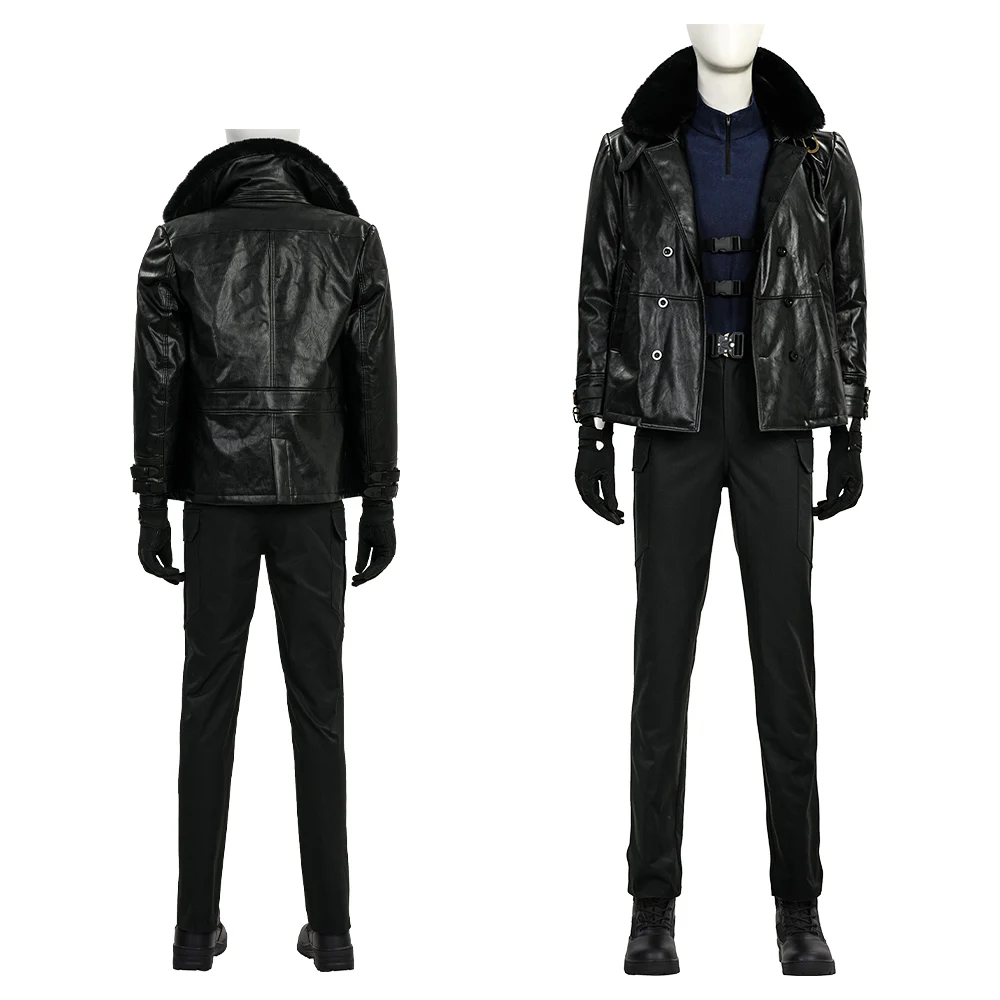 Resident Evil ‌ 9 Cosplay Costume Outfit Leon Scott Kennedy leather jacket shoe cosplay Costumes Halloween