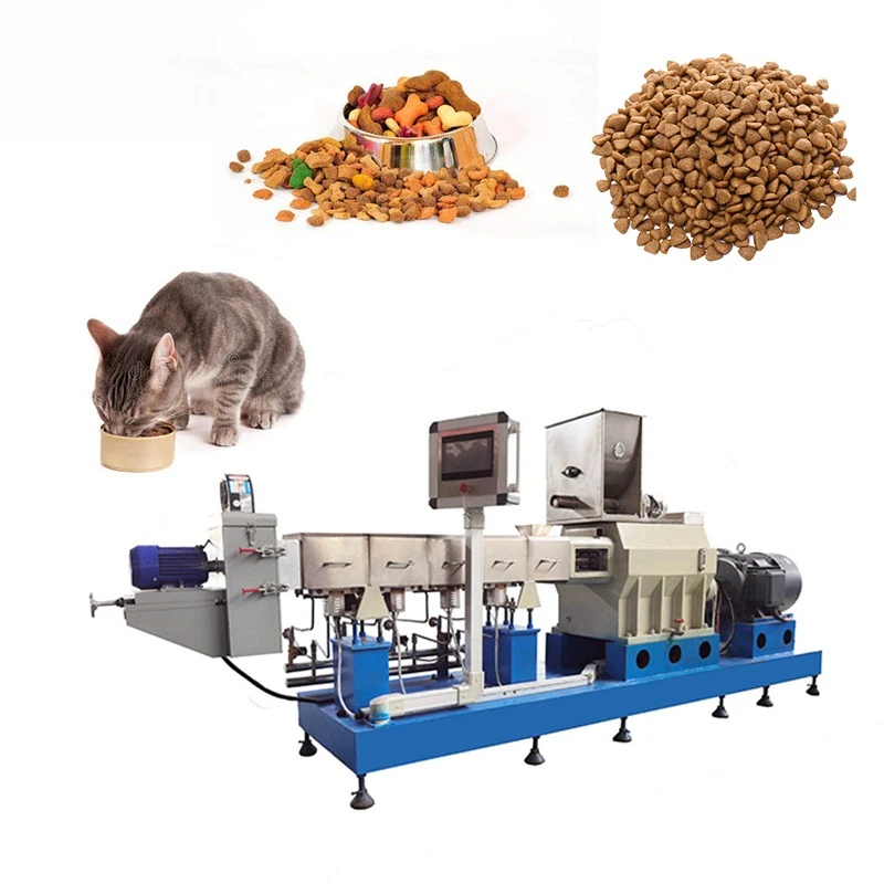 Puffed Dry Pet Dog Cat Brid Kibble Food Fish Feed Manufacturer Processing Line Machines