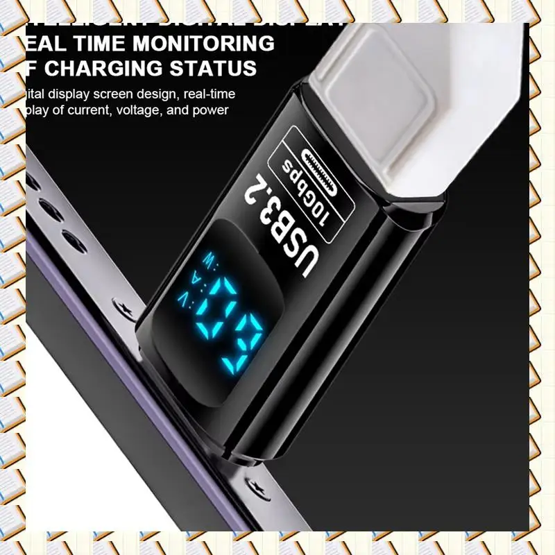 

A14M 1PCS Digital LED Display USB 3.2 Adapter 10Gbps 36-60W Power Meter Tester Smart Chip Data Transmission USB C Extension