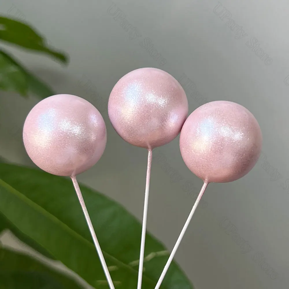 20 قطعة كرات لامعة كعكة القبعات العالية 4 حجم كرات اللؤلؤ الملونة كب كيك القبعات العالية إدراج لعيد ميلاد سعيد كعكة الزينة صالح