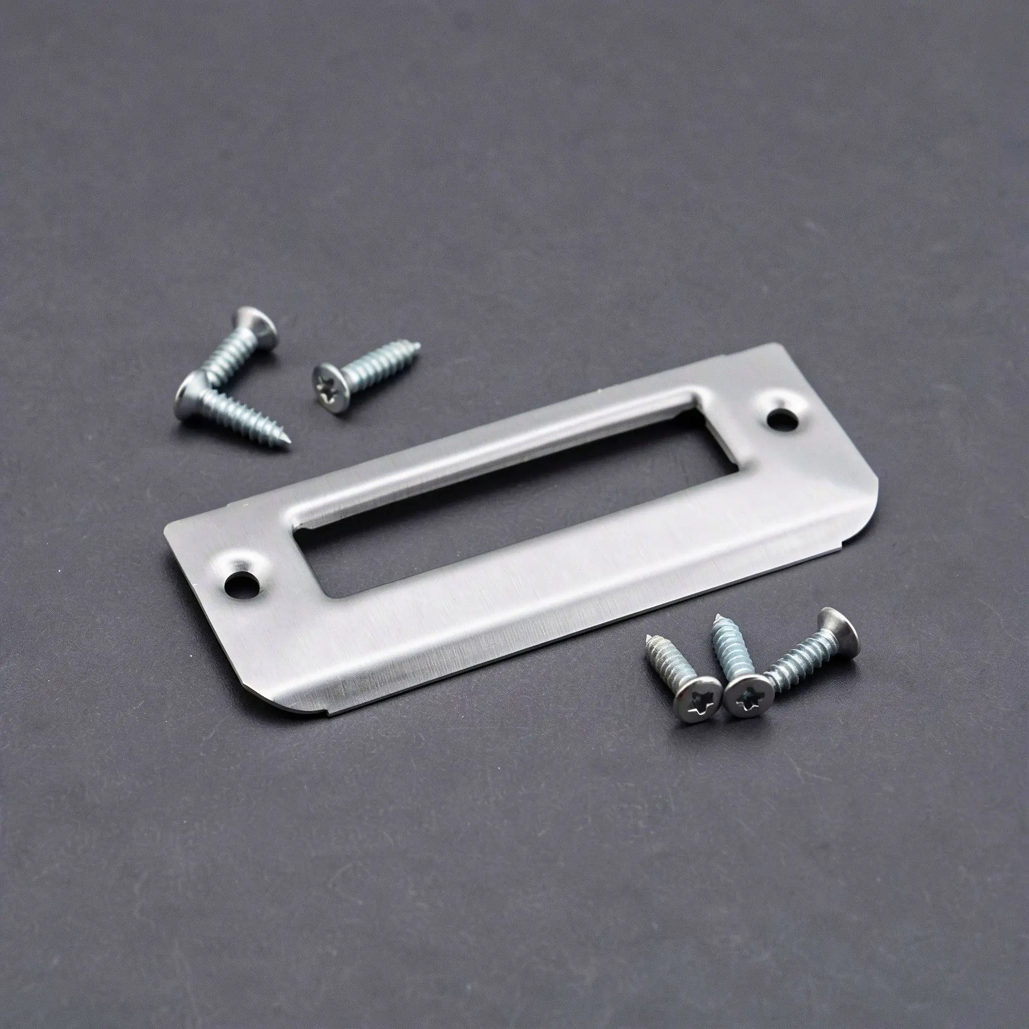 6Pcs Door Latch Plate Stainless Steel Lock Striker Plate for Smooth Operation Interior Wood Doors Mortise Lock Replacement