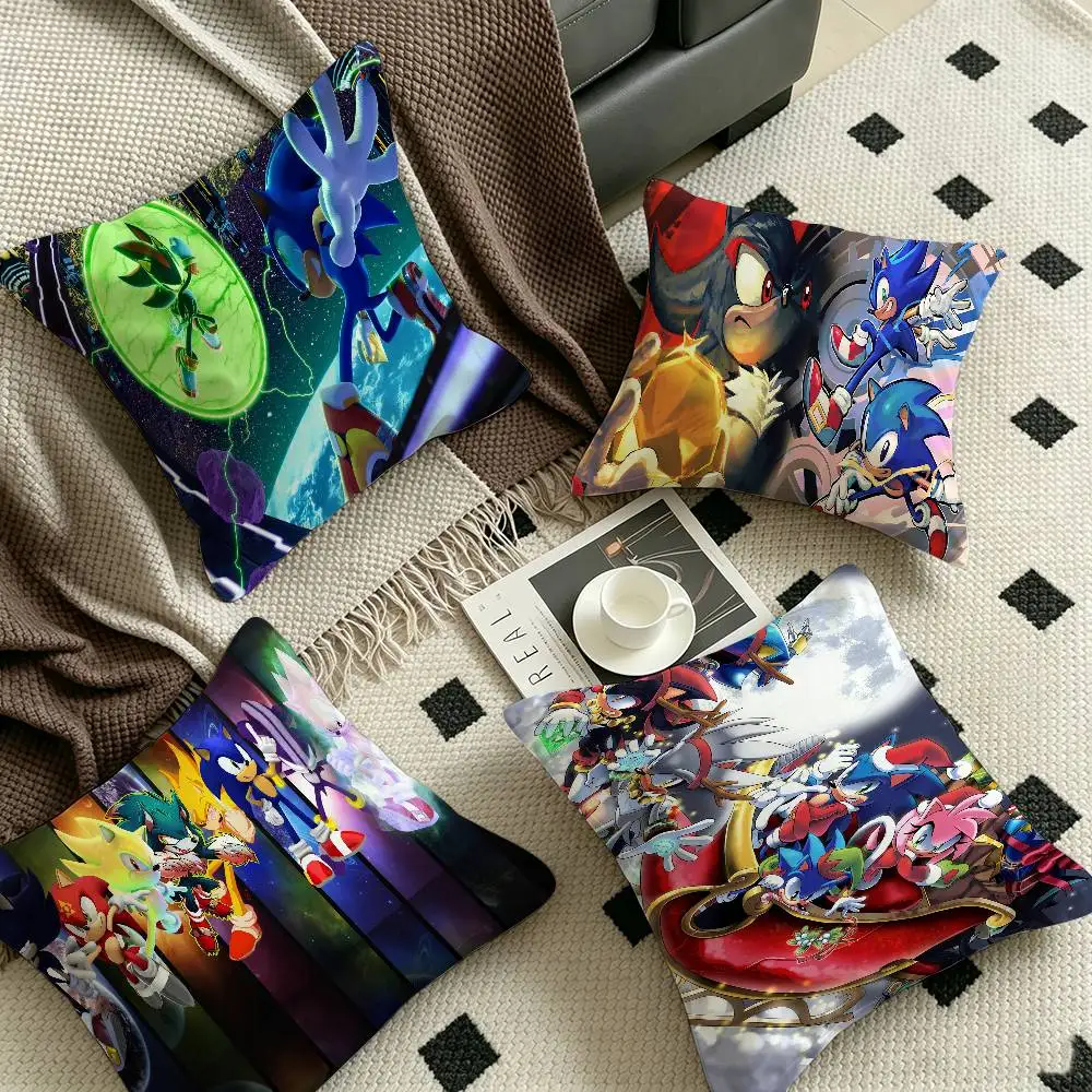 Cartoon S-Sonics Pillow Gift Home Office Decoration Bedroom Sofa Car Cushion Cover case 45x45