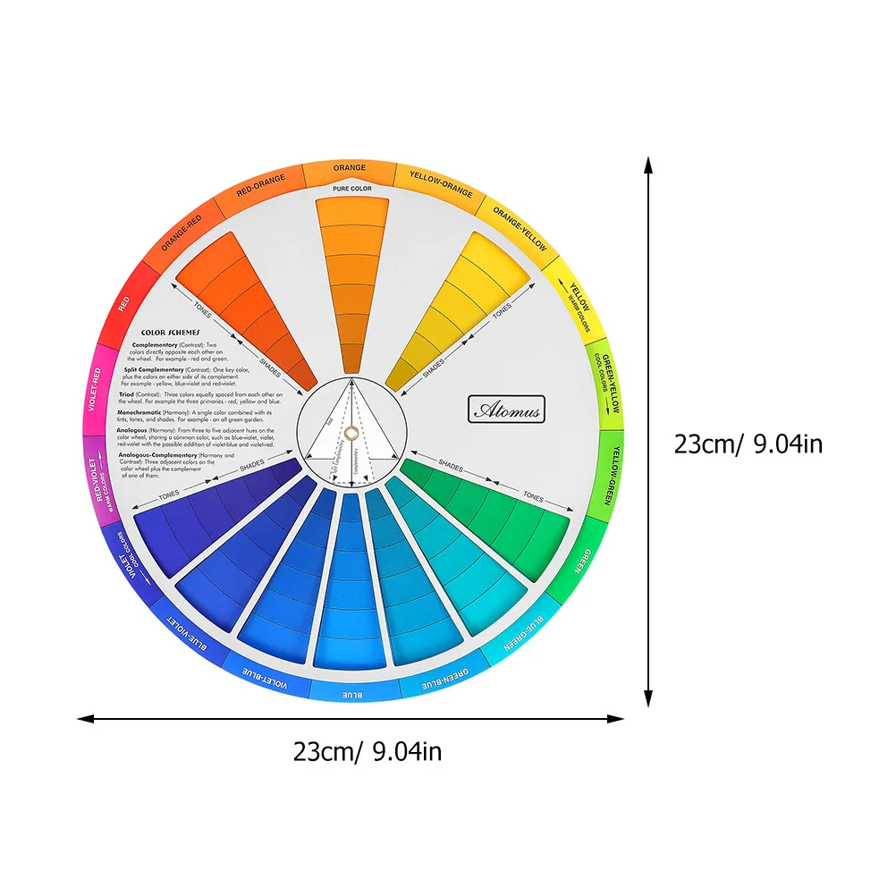 Farb-Triadic-Rad für Künstler, Karten, Farbverlauf, Aquarellfarben, Zeichnen, Lernpapier