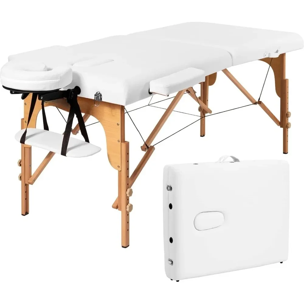 

Portable Massage Table, Massage Bed Spa Bed Height Adjustable w/Face Cradle&Carry Case, Professional Facial Salon Tattoo Table