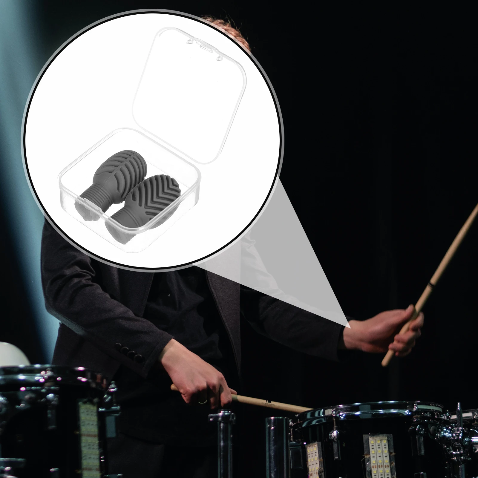 

2 Pcs Drumstick Protectors Silicone Material Durable Elastic Texture Suitable Most Drum Sticks Weaken Sound Practice Silent